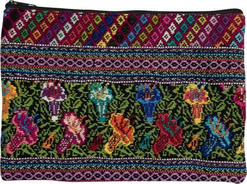 Huipil Fabric Cosmetics Purse, 10 inches x 7 inches