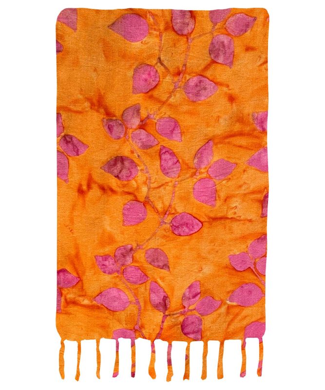 Golden Pink-Leaved Vine Premium Batik Sarong