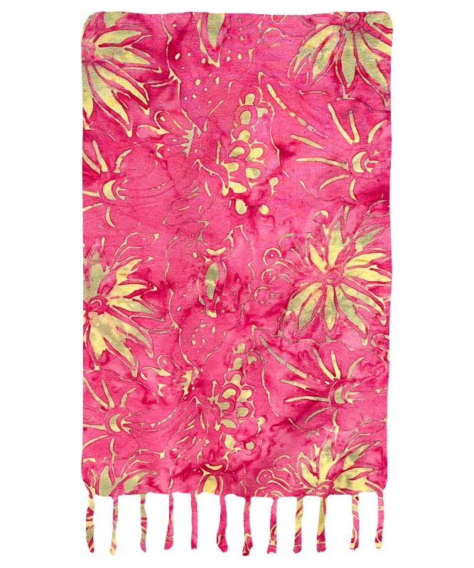 Sunnyflowers on Pink Premium Batik Sarong