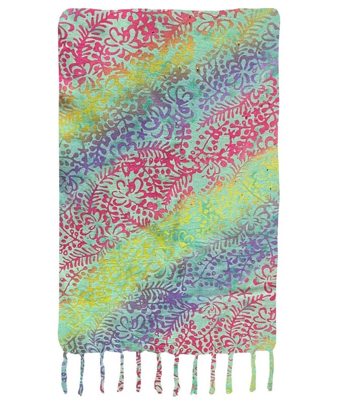 Yellow Red and Blue Bias-Striped Premium Batik Sarong