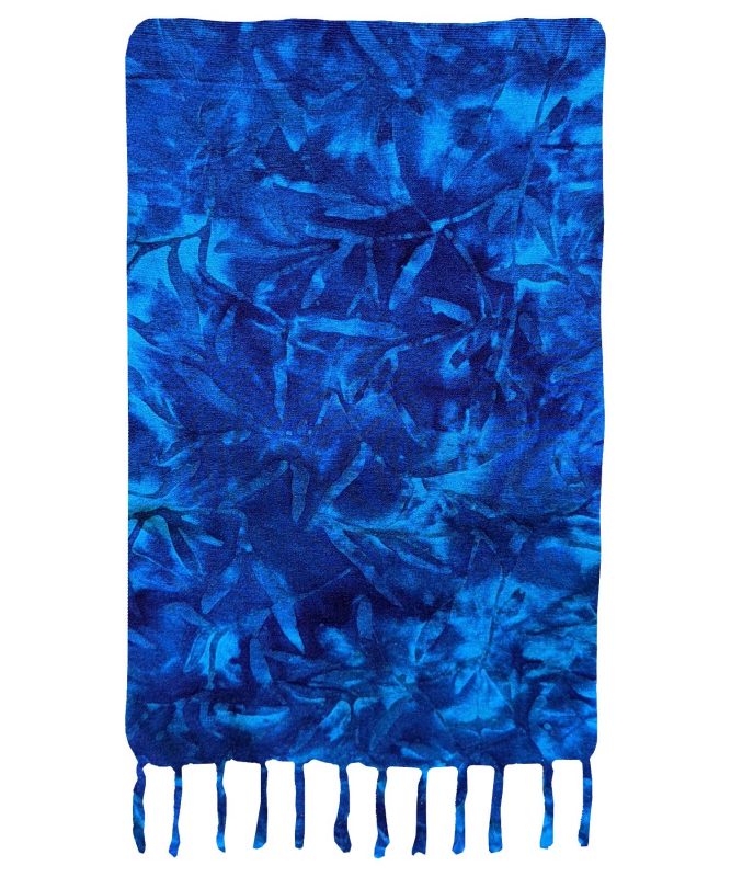 Blue Leaves on a Pond Premium Batik Sarong