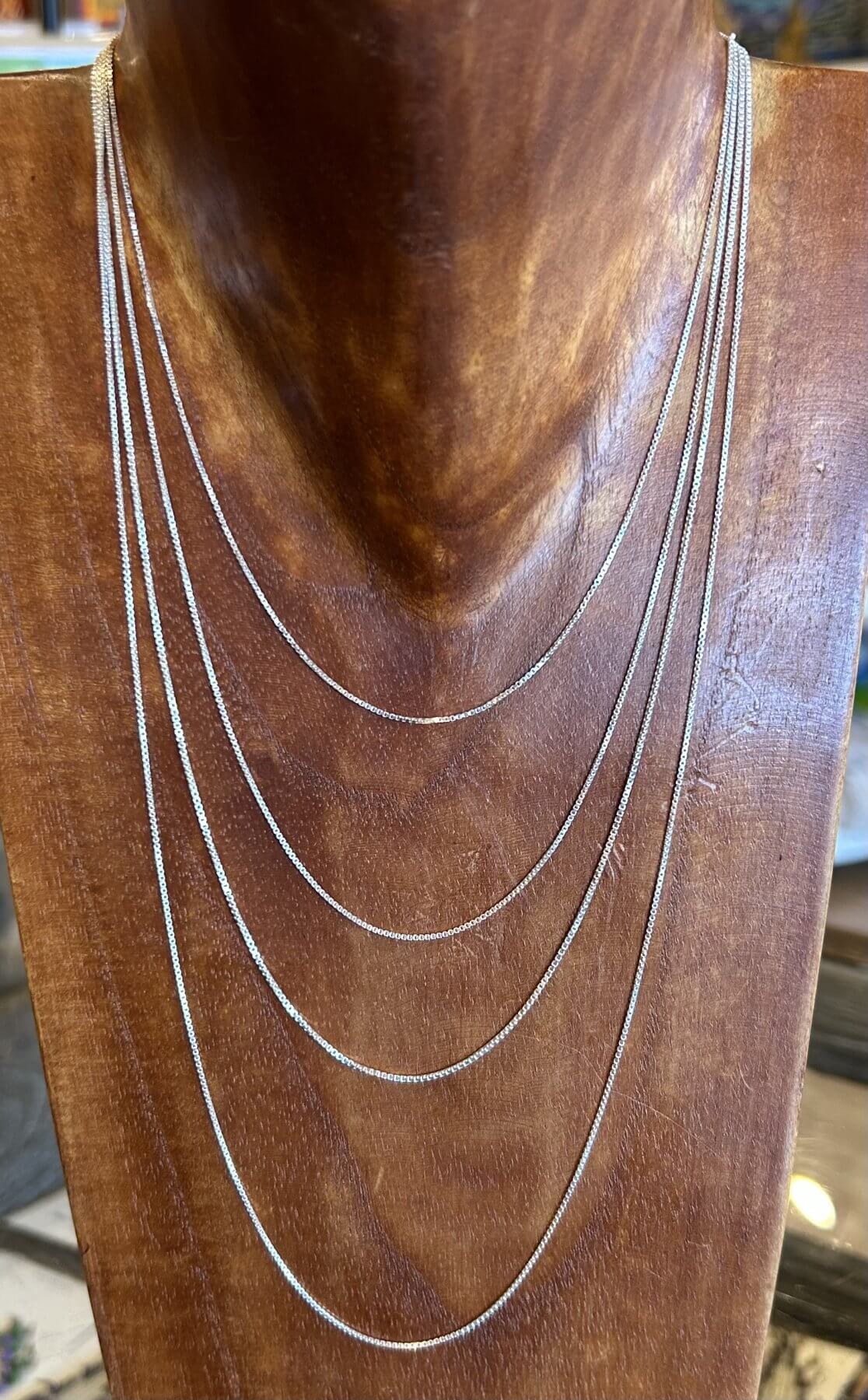 Sterling Silver Box Chain Necklace from Italy
