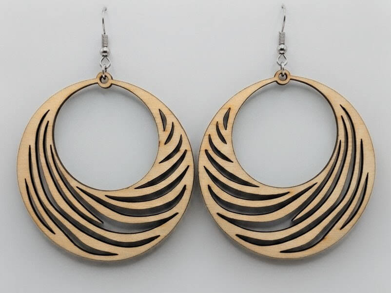 waves wooden earrings